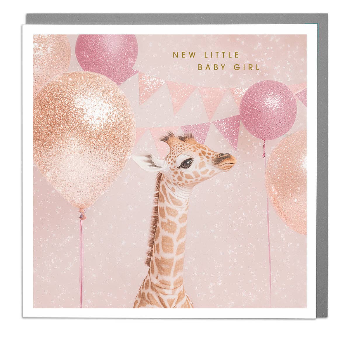 Giraffe New Baby Girl Card