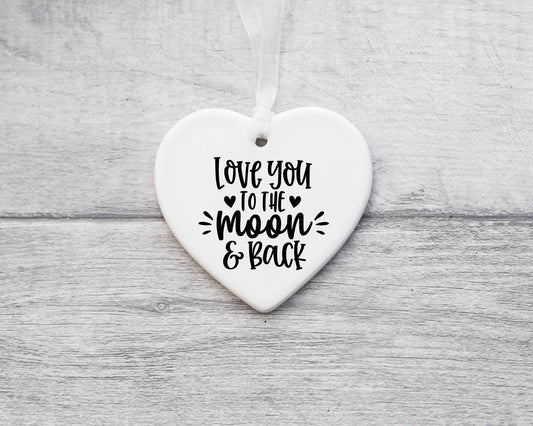Ceramic Heart - Love You to the Moon and Back