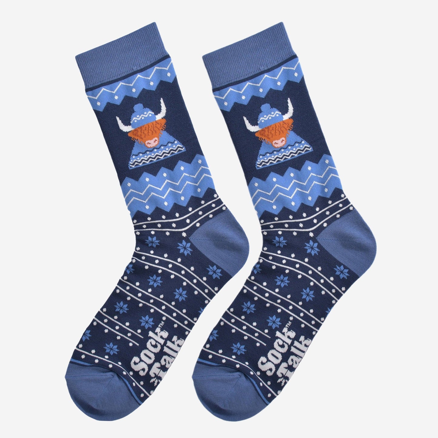Men's Blue Highland Cow Hat & Jumper Bamboo Socks