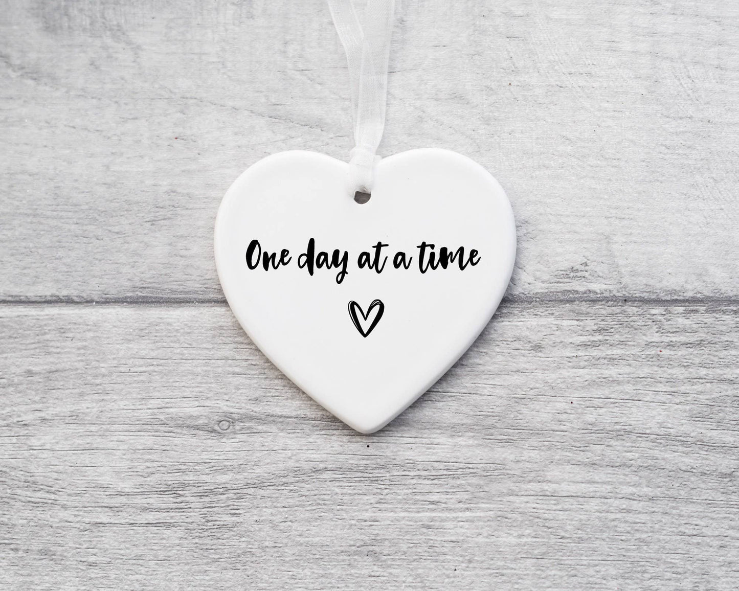 Ceramic Heart Keepsake - One Day at a Time