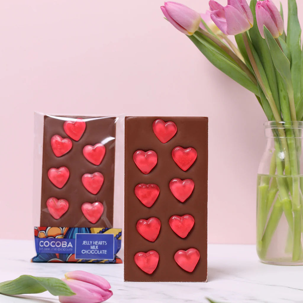 Jelly Hearts Milk Chocolate Bar