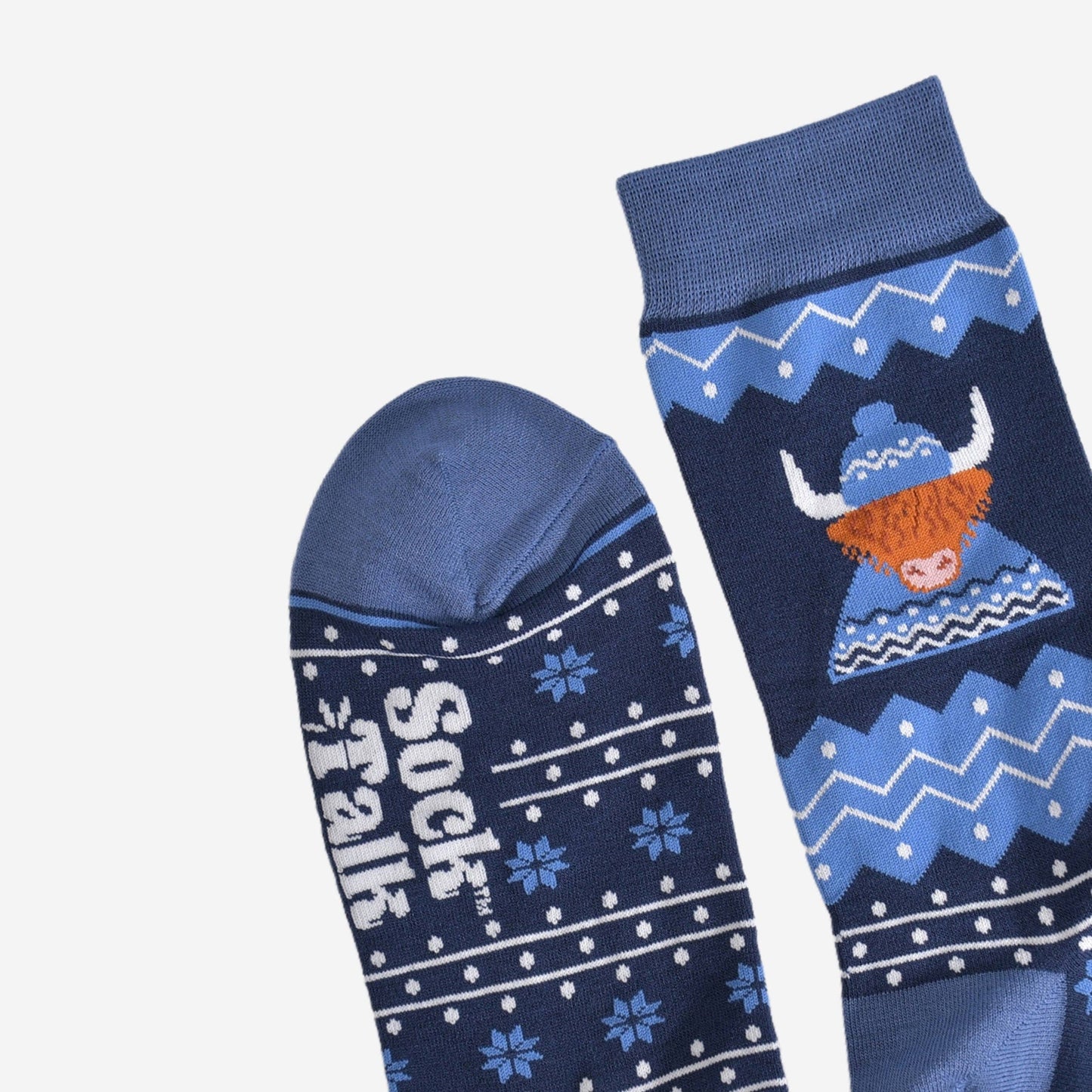 Men's Blue Highland Cow Hat & Jumper Bamboo Socks