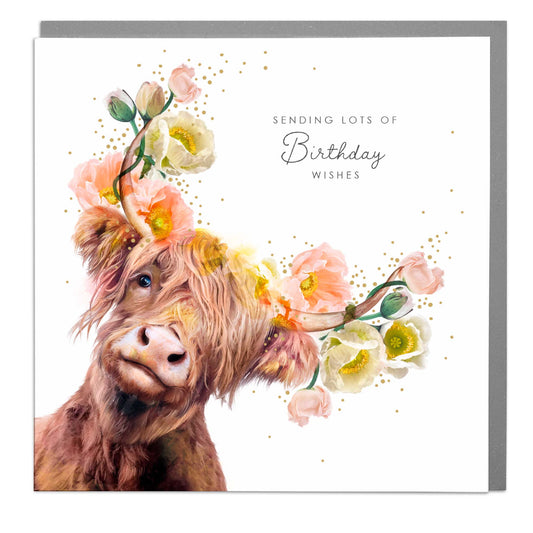 Highland Cow Happy Birthday Card