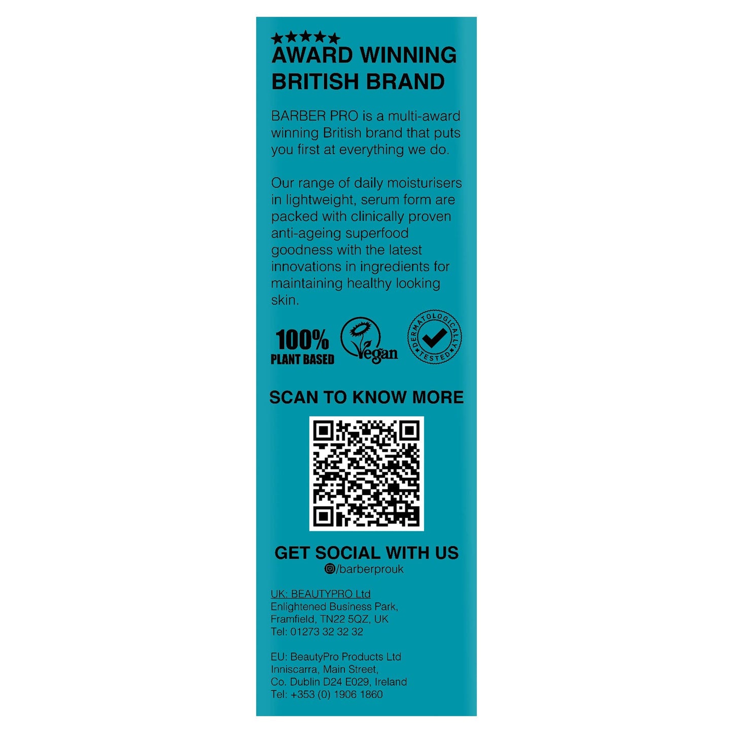 BARBER PRO Hydrating Hyaluronic Acid 2% Daily Serum - Vegan