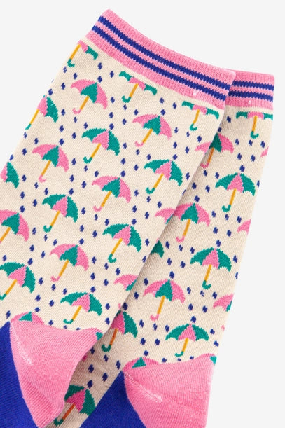 Women's Bamboo Socks - Umbrella and Rain