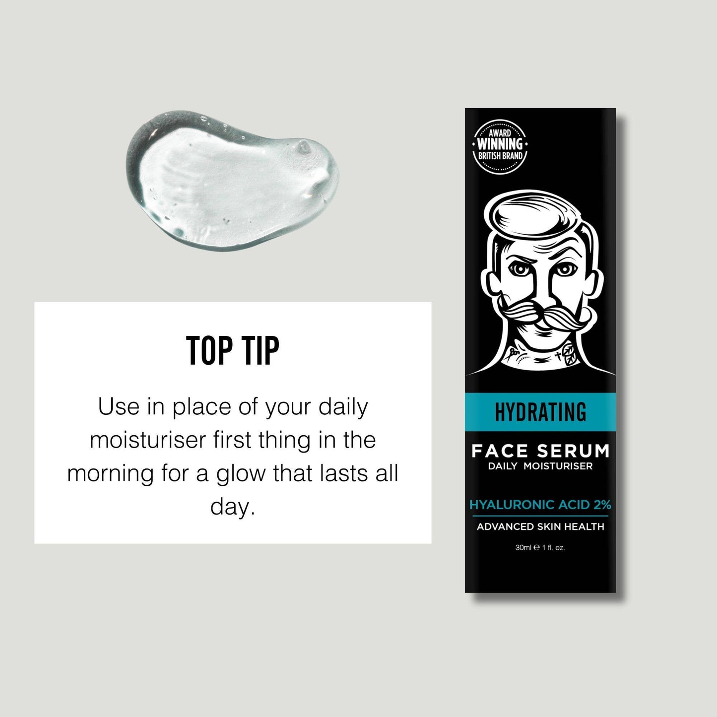 BARBER PRO Hydrating Hyaluronic Acid 2% Daily Serum - Vegan