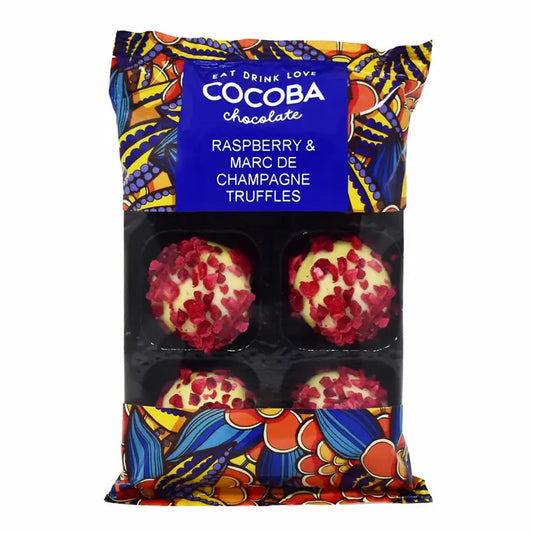 Raspberry & Marc De Champagne Truffles (6 truffles)